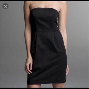 Black Strapless Satin Minidress with Pockets 🖤